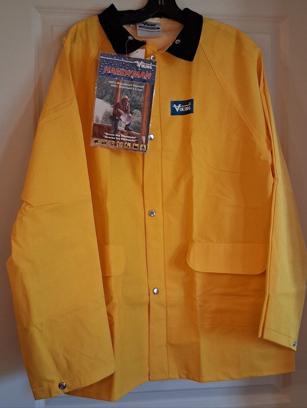 Viking Handyman Yellow Waterproof Industrial Work Rain Jacket Size XL NWT